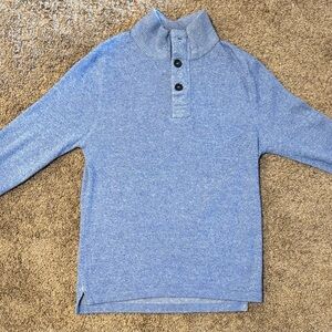 Relwen Light Blue Button-Neck Knit Sweater – Men’s Medium